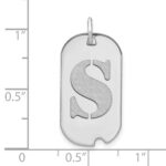 14kw Polished Letter S Initial Dog Tag Pendant - Image 2