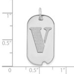 14kw Polished Letter V Initial Dog Tag Pendant - Image 2