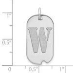 14kw Polished Letter W Initial Dog Tag Pendant - Image 2