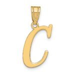 14k Polished Letter C Initial Pendant