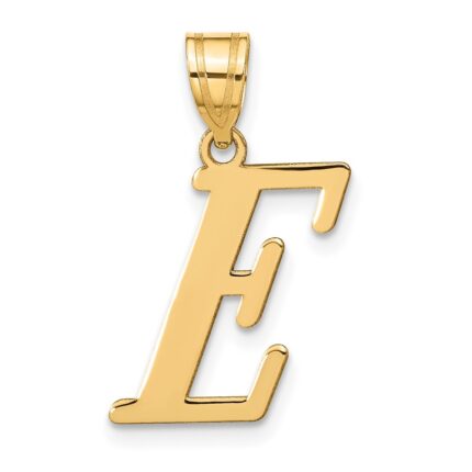 14k Polished Letter E Initial Pendant