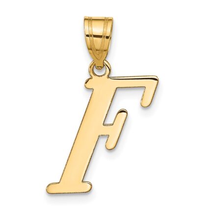 14k Polished Letter F Initial Pendant