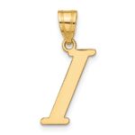 14k Polished Letter I Initial Pendant