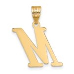 14k Polished Letter M Initial Pendant - Image 3