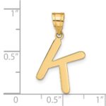 14k Polished Bubble Letter K Initial Pendant - Image 4