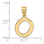 14k Polished Bubble Letter O Initial Pendant - Image 4