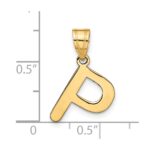 14k Polished Bubble Letter P Initial Pendant - Image 4
