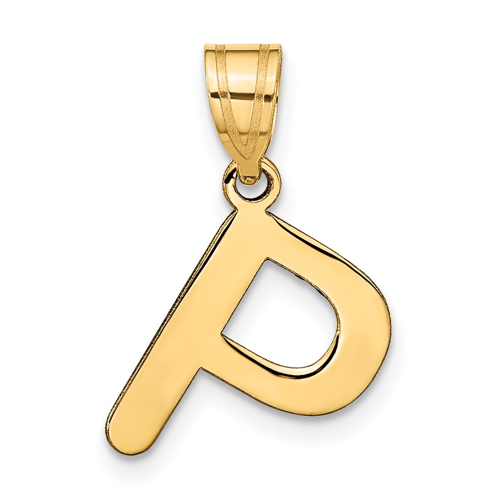 YC1441P.jpg 14k Polished Bubble Letter P Initial Pendant - Image 1