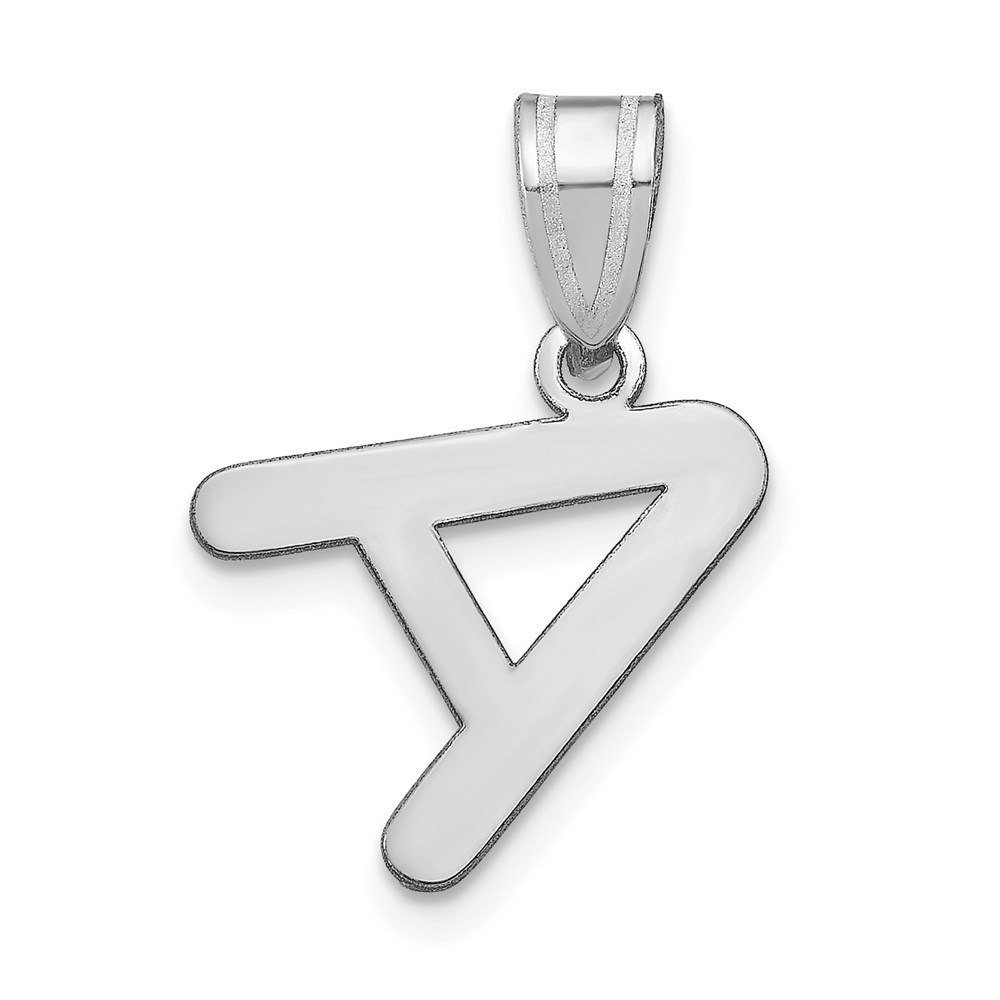 YC1441WA.jpg 14kw Polished Bubble Letter A Initial Pendant - Image 1