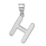 14kw Polished Bubble Letter H Initial Pendant