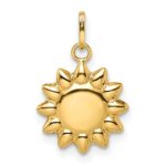 14k Polished Puffed Sun Pendant - Image 4