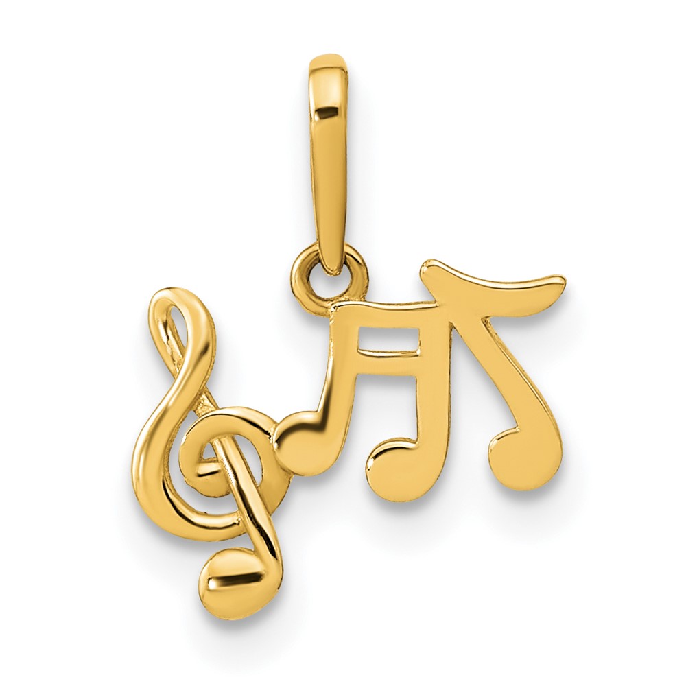 YC1480.jpg 14K Polished Music Notes and Treble Clef Pendant - Image 1