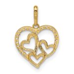 14k CZ Hearts Pendant - Image 4