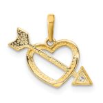 14K Polished Cut-out Heart with Arrow CZ Pendant - Image 4