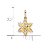 14k CZ Snowflake Pendant - Image 3