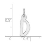 14k White Gold  Slanted Block Letter D Initial Charm - Image 4