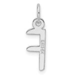 14K White Gold  Slanted Block Letter F Initial Charm - Image 3