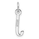 14K White Gold  Slanted Block Letter J Initial Charm - Image 3