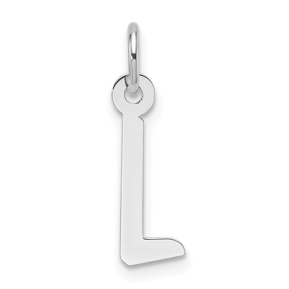 YC1526L.jpg 14K White Gold Slanted Block Letter L Initial Charm - Image 1