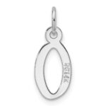 14K White Gold  Slanted Block Letter O Initial Charm - Image 3