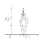 14K White Gold  Slanted Block Letter V Initial Charm - Image 4