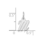 14k White Gold Small Script Letter M Initial Charm - Image 4
