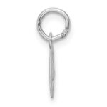 14k White Gold Small Script Letter O Initial Charm - Image 2