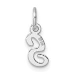 14k White Gold Small Script Letter S Initial Charm - Image 3