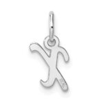 14k White Gold Small Script Letter X Initial Charm - Image 3