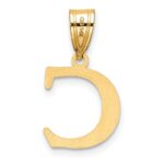 14k Polished Etched Letter C Initial Pendant - Image 3