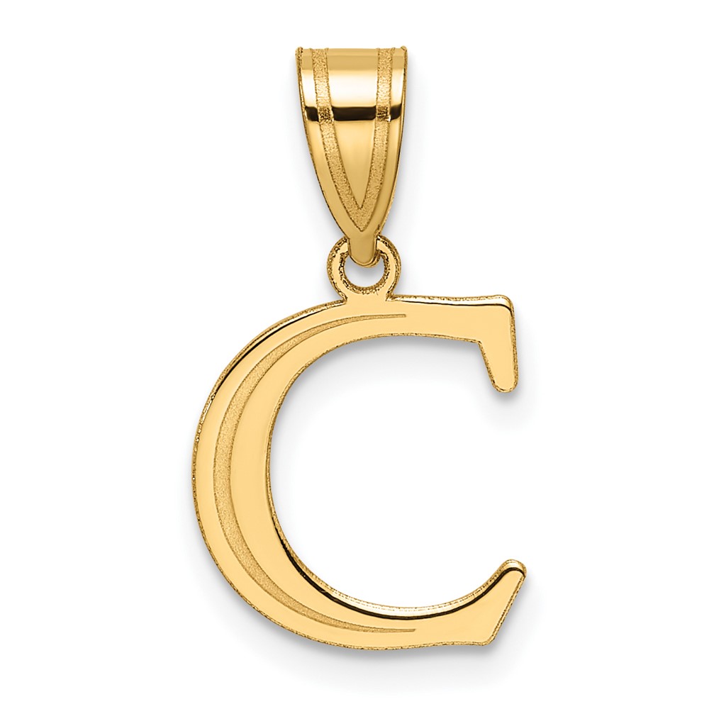 YC1539C.jpg 14k Polished Etched Letter C Initial Pendant - Image 1