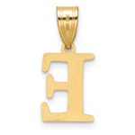 14k Polished Etched Letter E Initial Pendant - Image 3