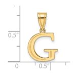 14k Polished Etched Letter G Initial Pendant - Image 4