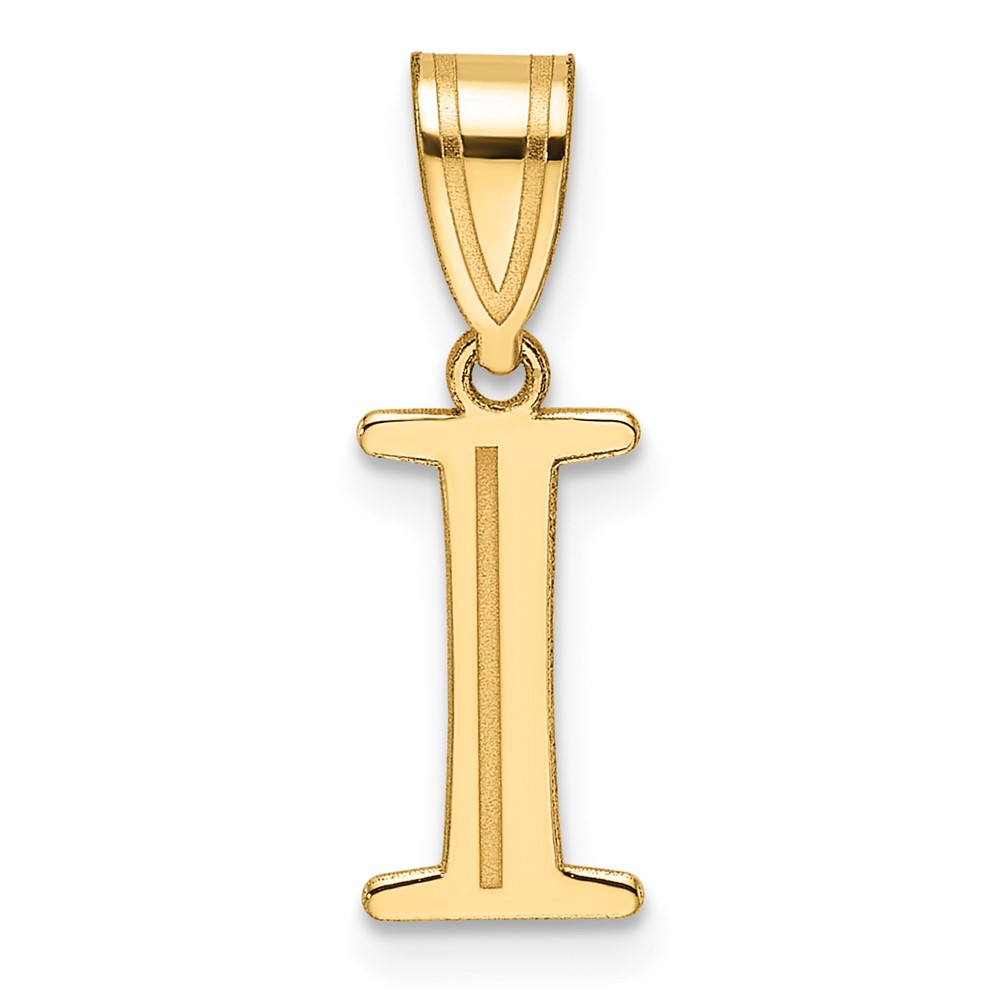 YC1539I.jpg 14k Polished Etched Letter I Initial Pendant - Image 1