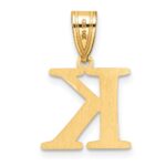 14k Polished Etched Letter K Initial Pendant - Image 3