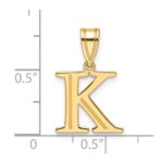 14k Polished Etched Letter K Initial Pendant - Image 4