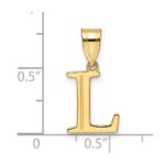 14k Polished Etched Letter L Initial Pendant - Image 4