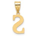 14k Polished Etched Letter S Initial Pendant - Image 3