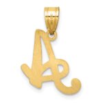 14K Script Letter A Initial Pendant - Image 3