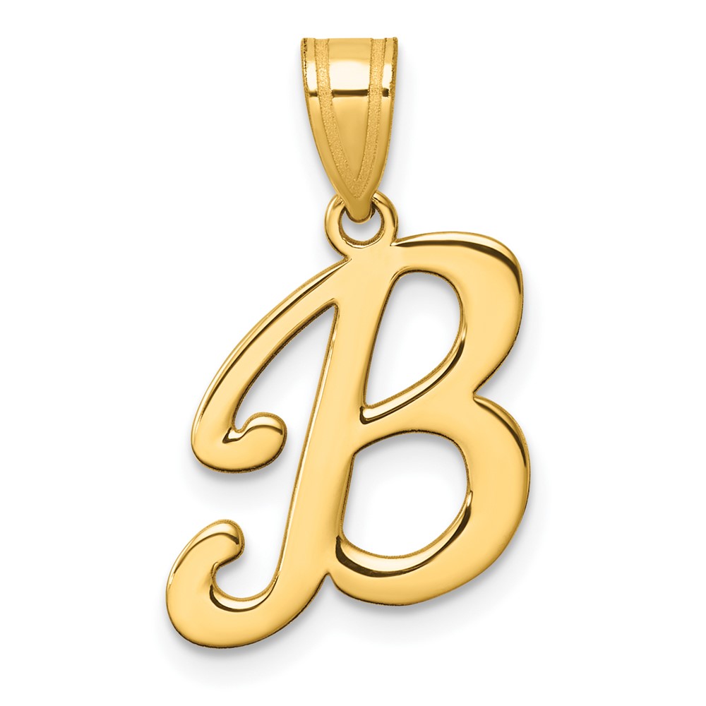 YC1540B.jpg 14K Script Letter B Initial Pendant - Image 1