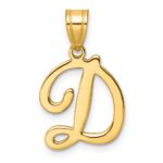 14K Script Letter D Initial Pendant