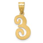 14K Script Letter E Initial Pendant - Image 3