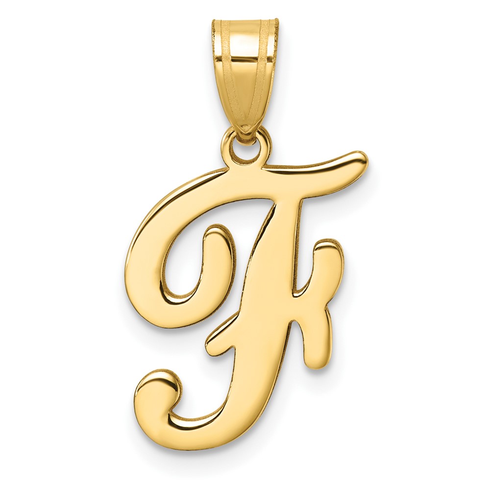 YC1540F.jpg 14K Script Letter F Initial Pendant - Image 1