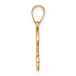 14K Script Letter H Initial Pendant - Image 2