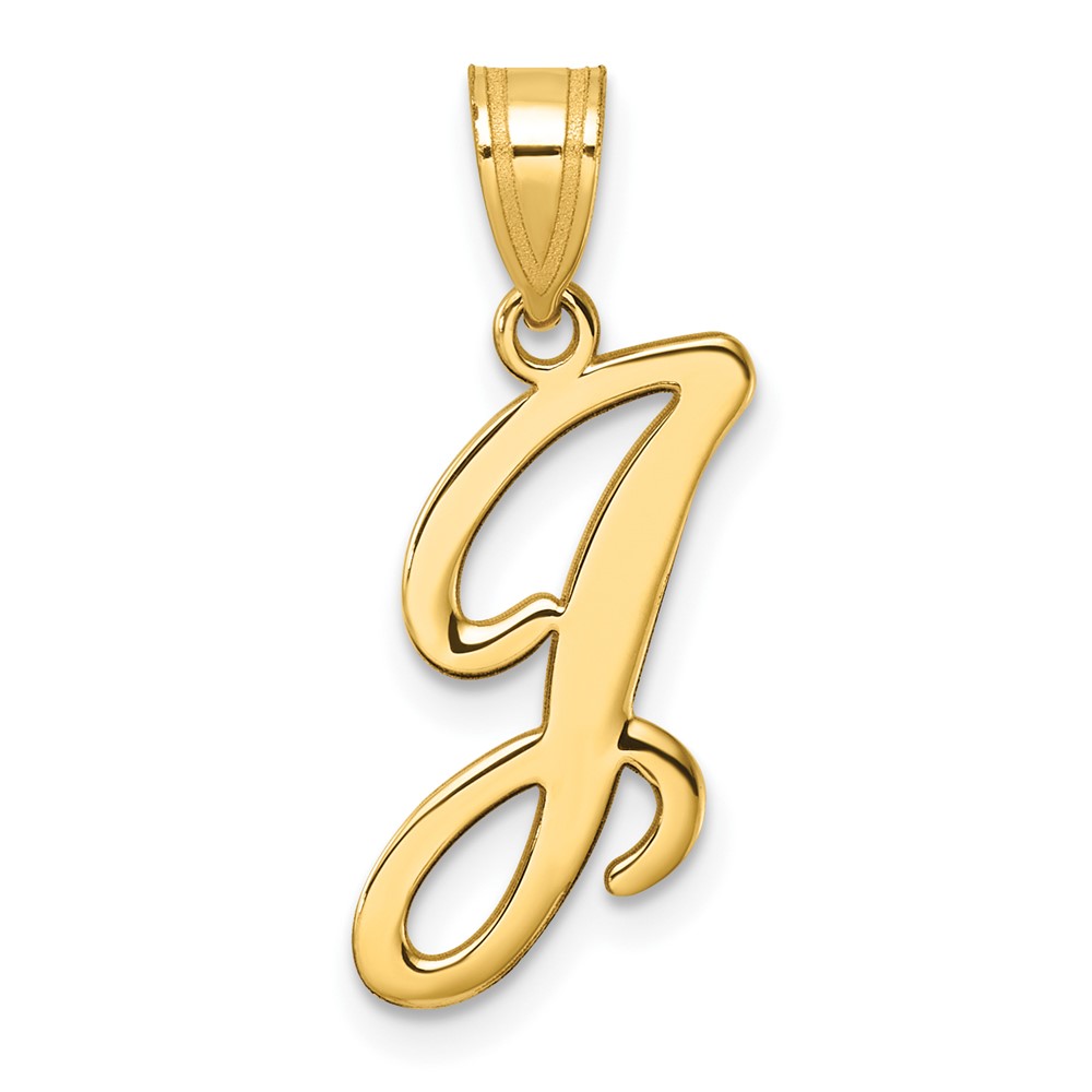 YC1540J.jpg 14K Script Letter J Initial Pendant - Image 1