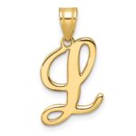 14K Script Letter L Initial Pendant