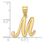 14K Script Letter M Initial Pendant - Image 4