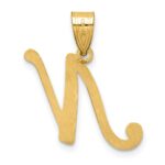 14K Script Letter N Initial Pendant - Image 3