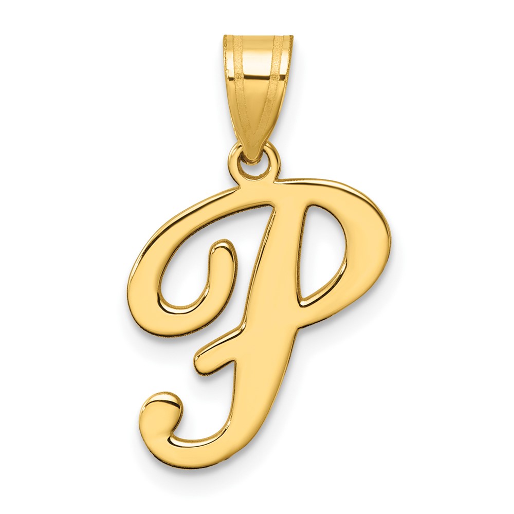 YC1540P.jpg 14K Script Letter P Initial Pendant - Image 1