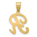 14K Script Letter R Initial Pendant - Image 3